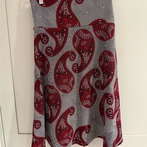 LuLaRoe Azure (Red and Gray Paisley)